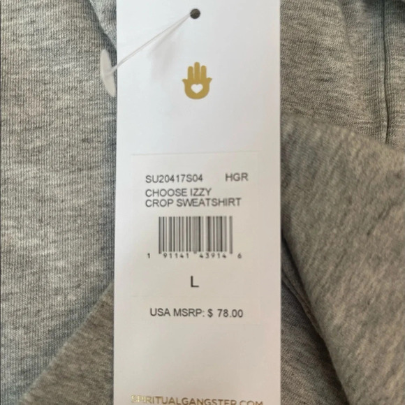NWT! Spiritual Gangster Choose Happiness cropped sweatshirt, Size XS - Picture 4 of 4